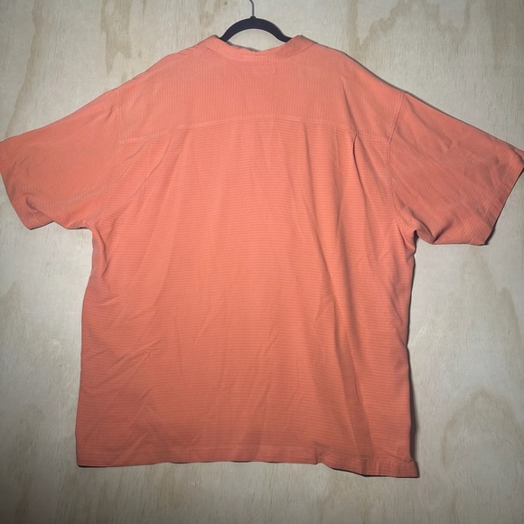 Tommy Bahama 100% Silk Button Down Short Orange Men’s XXL - Picture 8 of 9